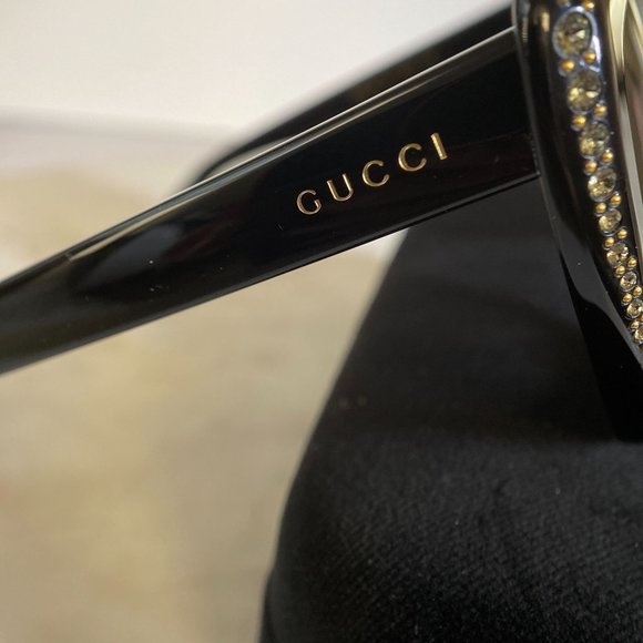 GUCCI 53MM Swarovski Clear Crystal Embellished Oversize Cat Eye Sunglasses - Picture 10 of 12